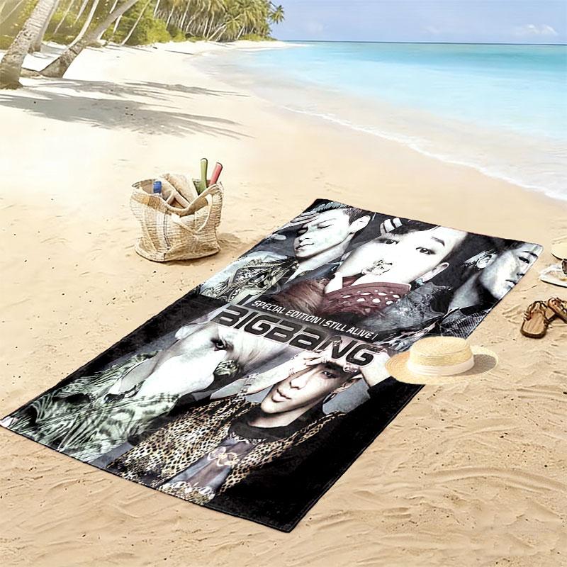 Bigbang Print Beach Towel, Large Soft Quick Dry Towel for Beach Camping Swimming