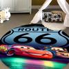 Tappeto Rotondo con Popolare Motivo Auto da Corsa Tappeto Circolare per Camera da Letto Bambini Tappetino Antiscivolo McQueen per Decorazione Casa