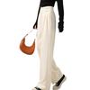 Elegant High Waist Wide Leg Pants with Ancient Button Design for Women