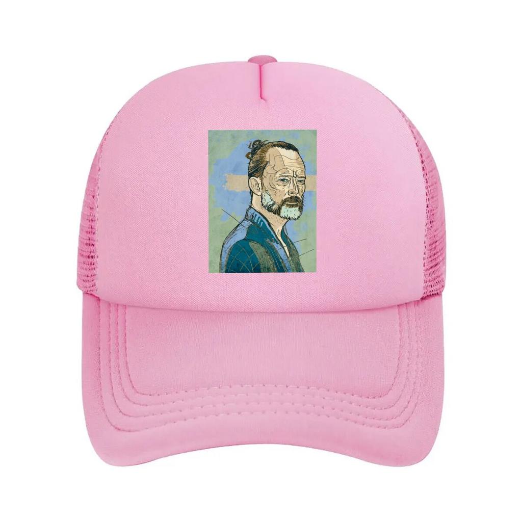 Samurai Portrait Art Graphic Mesh Baseball Cap Casual Hat Outdoor For Womens Unisex FeUnisex