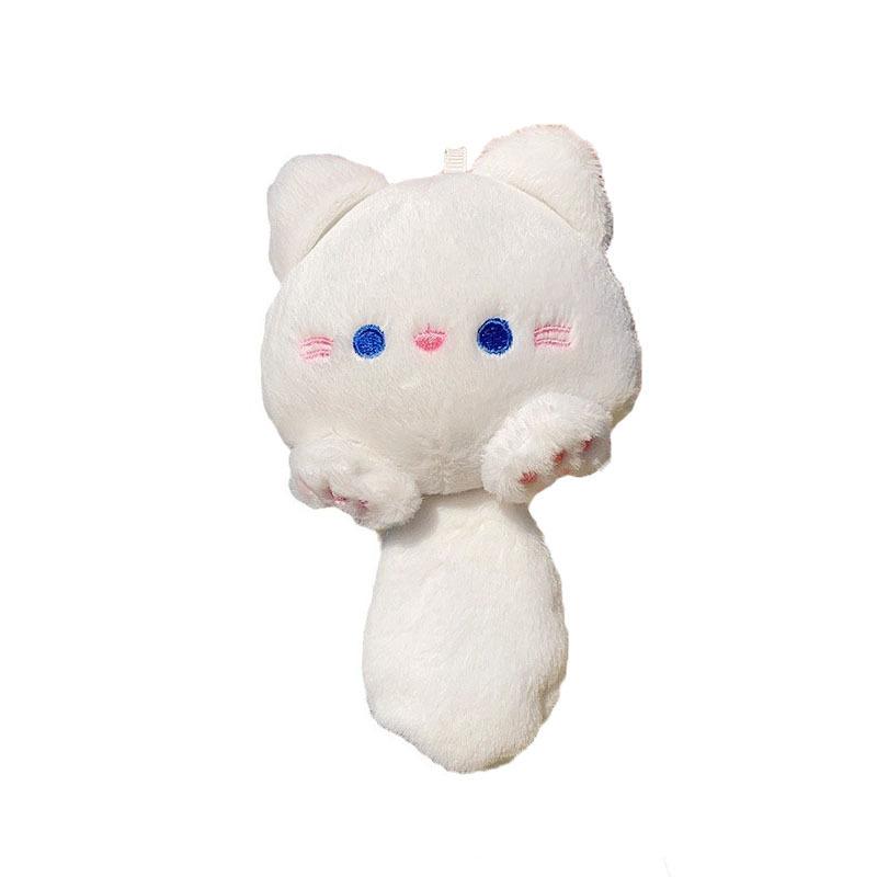 Cute Squeaky Long Tail Cat Pendant Keychain Pendant Cute Unzipped Cat Plush Doll Children's Gift