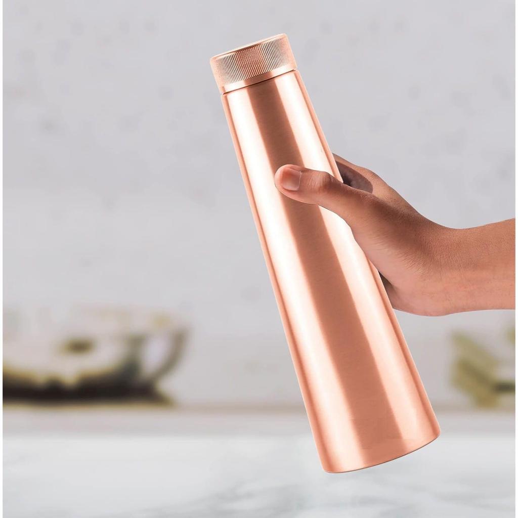 Copper Delight 1000 Water Bottle, Set of 2, 915 Ml Each, Copper | 100% Leak Proof | Office Bottle | Gym Bottle | Yoga Bottle