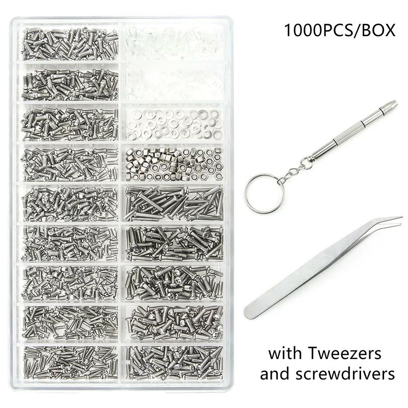 Ultimate 18-In-1 Glasses Repair Screw Kit | Precision Nose Pads, Spacer Caps & Frameless Screws For Eyeglass Adjustments & Maint
