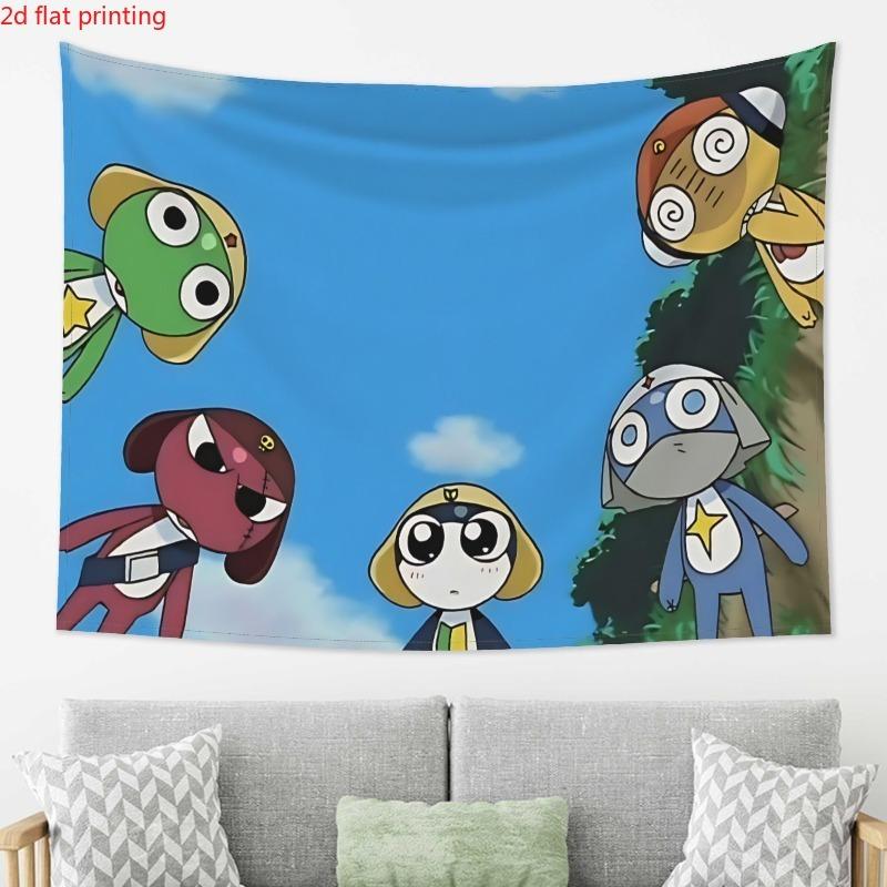 1pz S-Sgt. Arazzo da Parete Rana Keroro Gunso Carino Cartone Animato Anime Appeso a Parete Decorazione Estetica per Camera da Letto Stanza del Dormitorio Stanza Cutecore