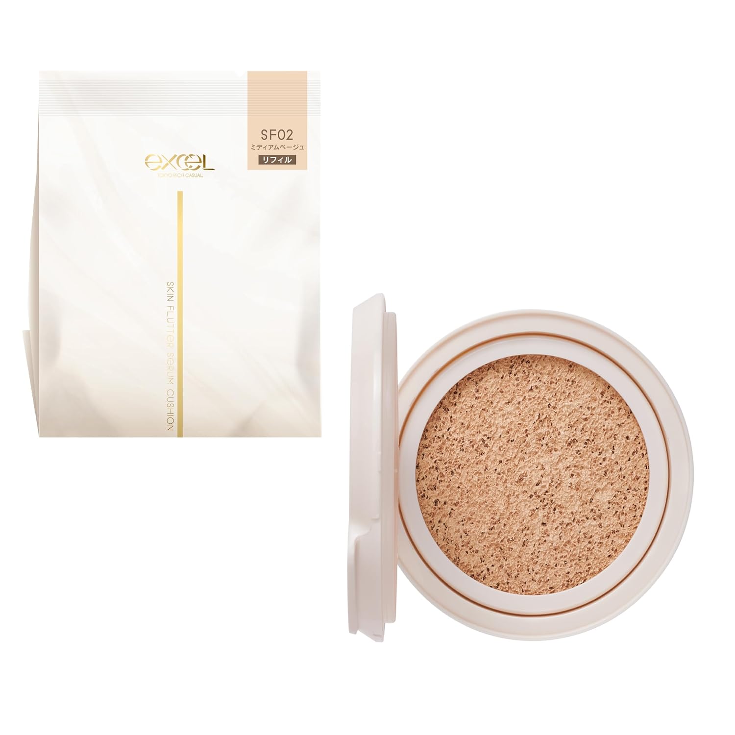 Excel Skin Flutter Serum Cushion Refill SF 02 Medium Beige Foundation
