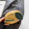 Trendy Apple Shaped Chain Women's Crossbody Bag PU Zipper Fashionable Sewing Thread  Mini Wallet  Bolsas De Mujer
