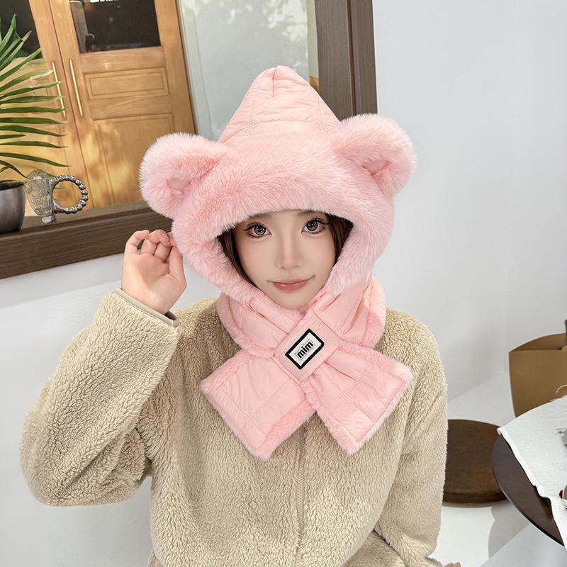 

Ветрозащитный комплект шапка, шарф и перчатки - Толстый, теплый, капюшон-манишка с защитой ушей.