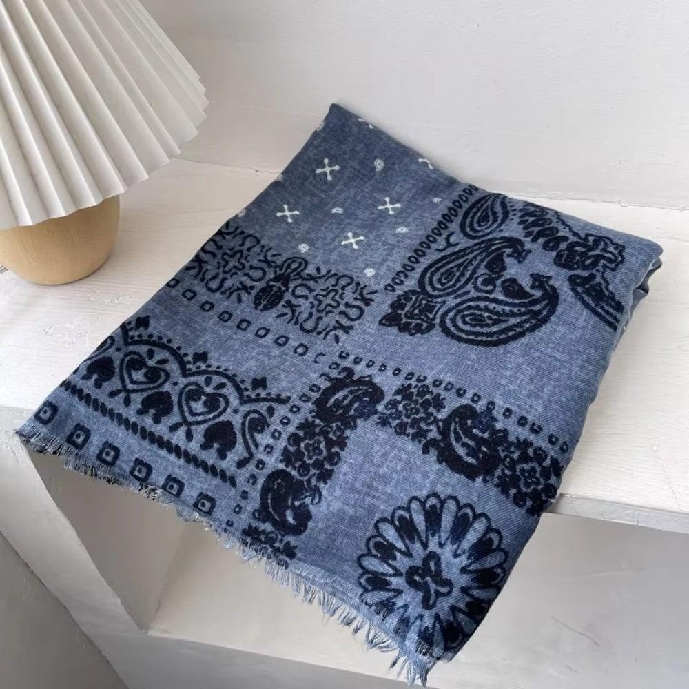 Cream White Long Shawl Skin-Friendly Cotton Linen Scarf Classic Women Scarf  Daily Wear