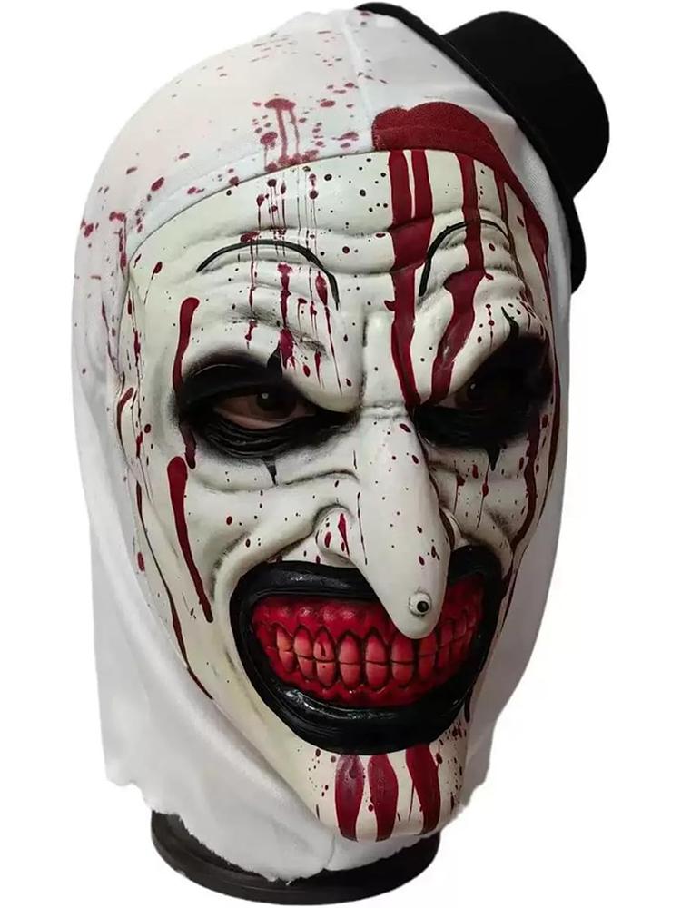 Scary Terrifier 3 Cosplay Mask Halloween Clown Latex Adult Bloody Terrifier Mask Headgear Party Costume Props Adult One Size