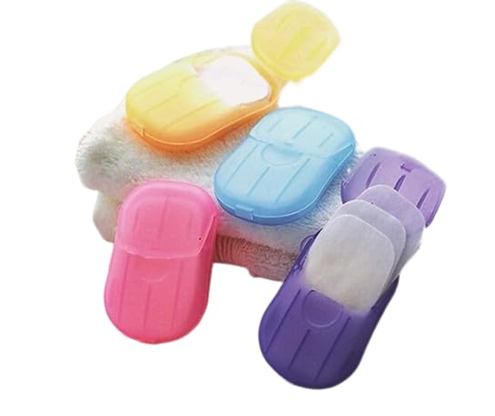 JEJDA Paper Soap Strips Box For Traveling/Portable Disposable Hand Paper Soap For Travel Multi Color (Pack Of 4 Box)
