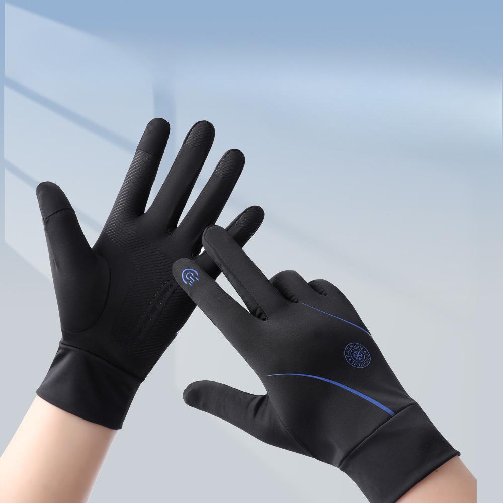 Sunscreen Gloves for Men Summer Outdoor Driving Sports Fishing Thin Non-slip Cycling Anti Ultraviolet Ice Silk Gloves