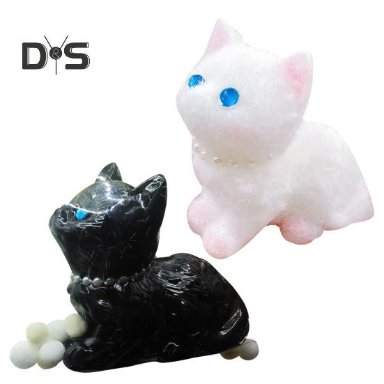 3D Cat Squeeze Toy Anxiety Stress Relief Black White Kitten Pinch Sensory Toy Kids Teens Adults Soft Stress Ball Animal Fidget Toy
