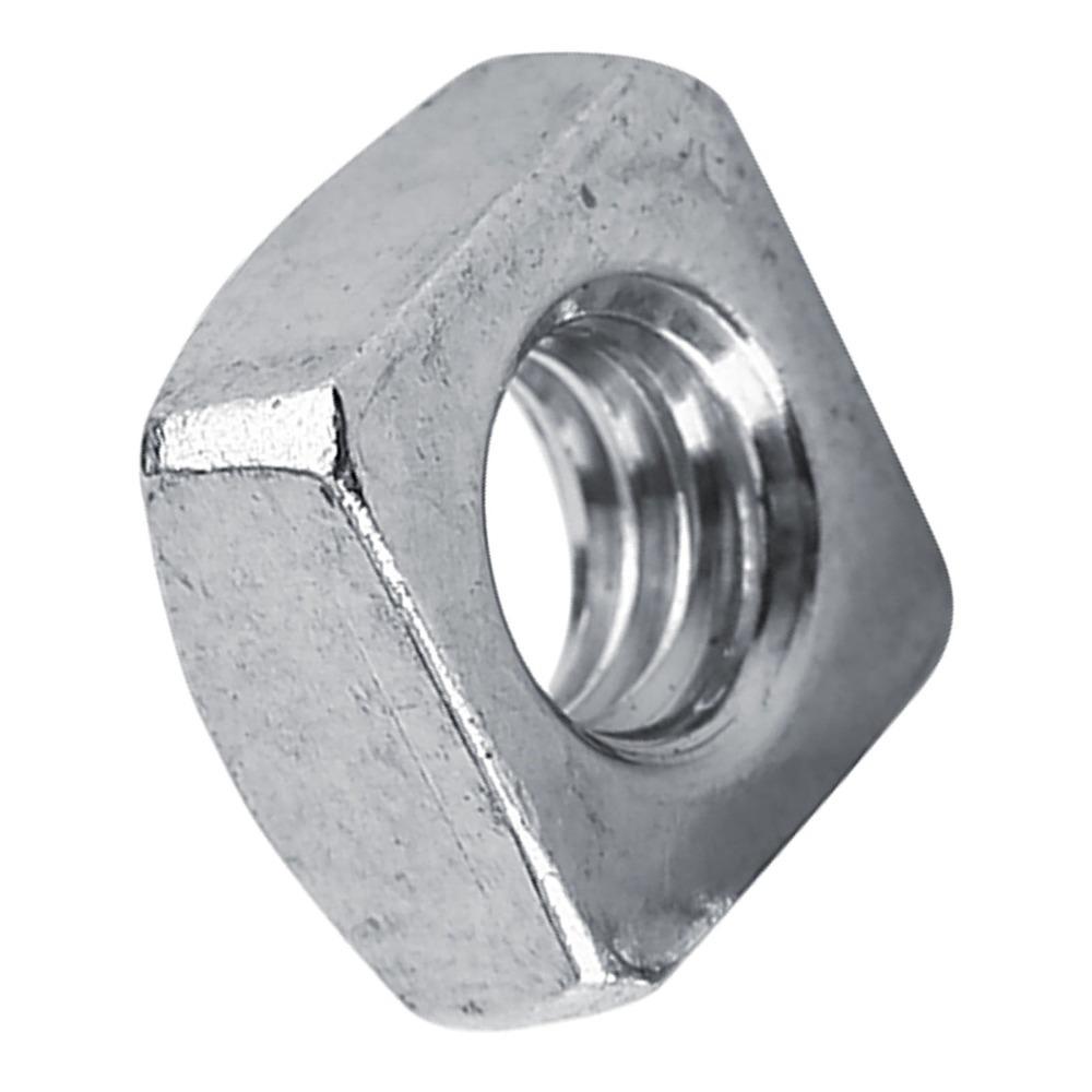 100 stk 304 Rustfritt Stål Firkantmuttere Metrisk Grovgjenge Sølvfarget Metriske Muttere M3 / M4 / M5 / M6 Festemuttere