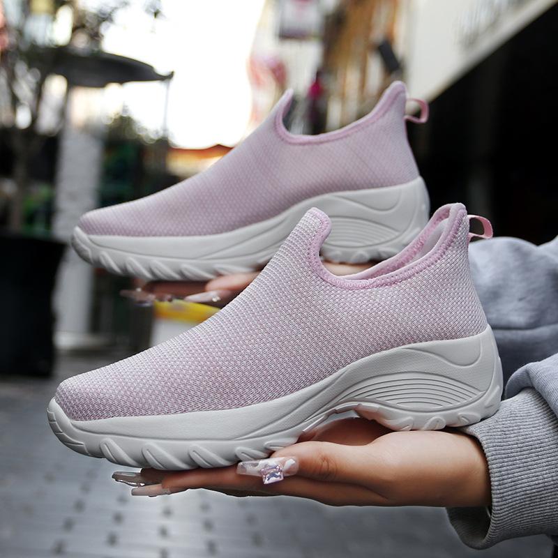 2025 New Spring Soft-soled Fly-woven Mesh Breathable One-pedal Women's Casual Single Shoes Fashion Trend