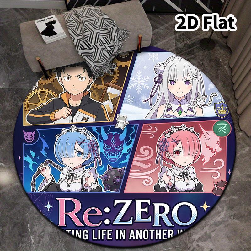 Re Zero Round Area Rug Carpet Rug For Living Room Bedroom Sofa Playroom Decor Nonslip Floor Mat