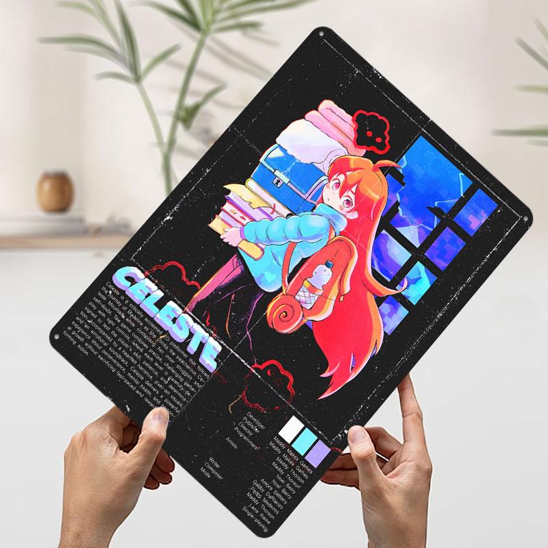 

Celeste Game Art Printed Poster Customized Wall Art Retro Vintage Metal Tin Signs for Bedroom Decoration Room Home Decor Items 7.9x11.8In(20x30cm)