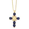 Light Zircon Cross Necklace Retro European Style Crucifix Pendant Chain  Church