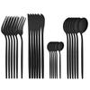 24Pcs Shiny Silver Tableware Stainless Steel Cutlery Set Forks Knives Spoons Kitchen Dinner Set Family Dinnerware Set Service for 6