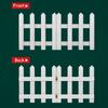 1Set Wooden Picket Fence Eco-Friendly Decorative Garden Courtyard Christmas Tree Miniature Holiday Decoration White 1.2m