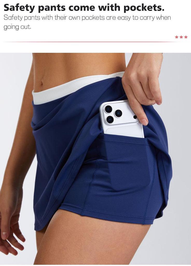 Breathable Anti-Exposure Tennis & Yoga Skirt with Pockets - Quick-Dry, Outdoor Fitness Wear