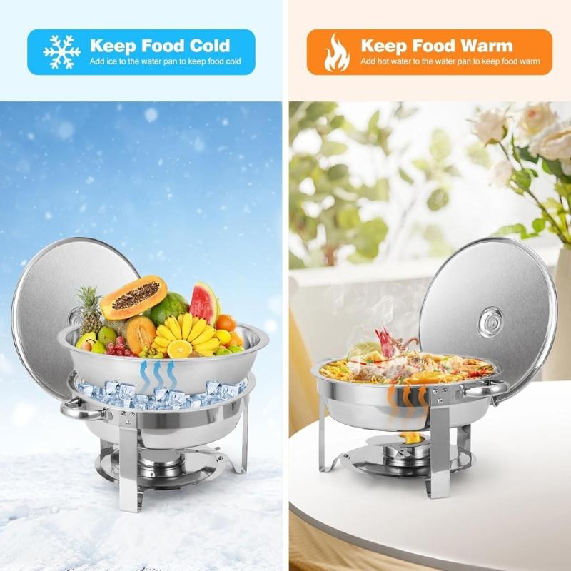 Insulated 4.5L Capacity Nonrust Steel Food Warmers Dish For Professional Catering Banquets Or Home Dining