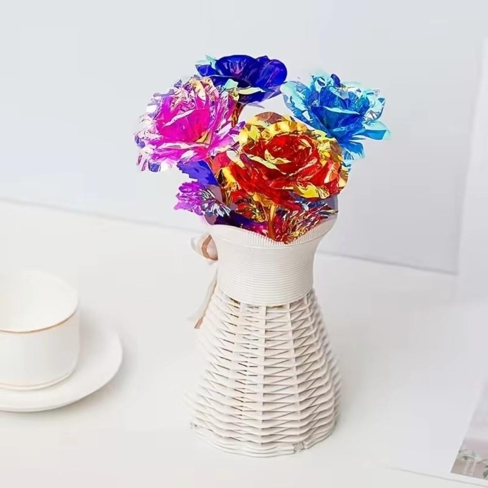 Colorful Gold Foil Rose Flower Handcrafted Artificial Crystal Flower Party Decoration