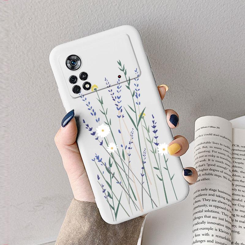 Case For Poco X4 Pro 5G Poco M4 Pro Cute Heart Flower Back Cover Soft Silicone Matte Protective Funda For Xiaomi Poco X6 X5 Pro