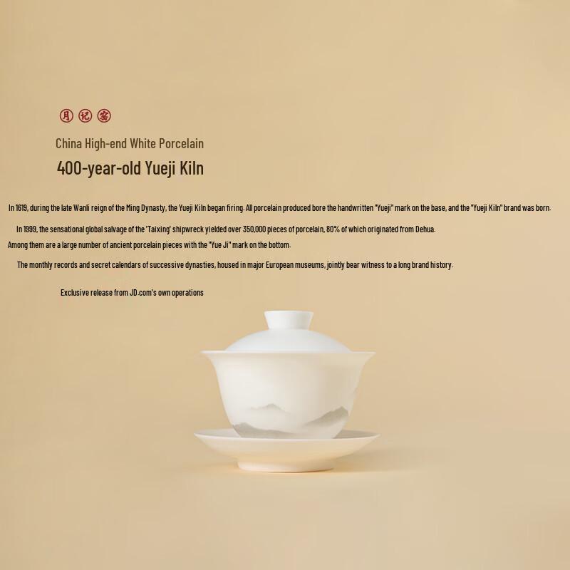 Yueji Kiln Distant Mountains Ultra-thin Porcelain Gaiwan