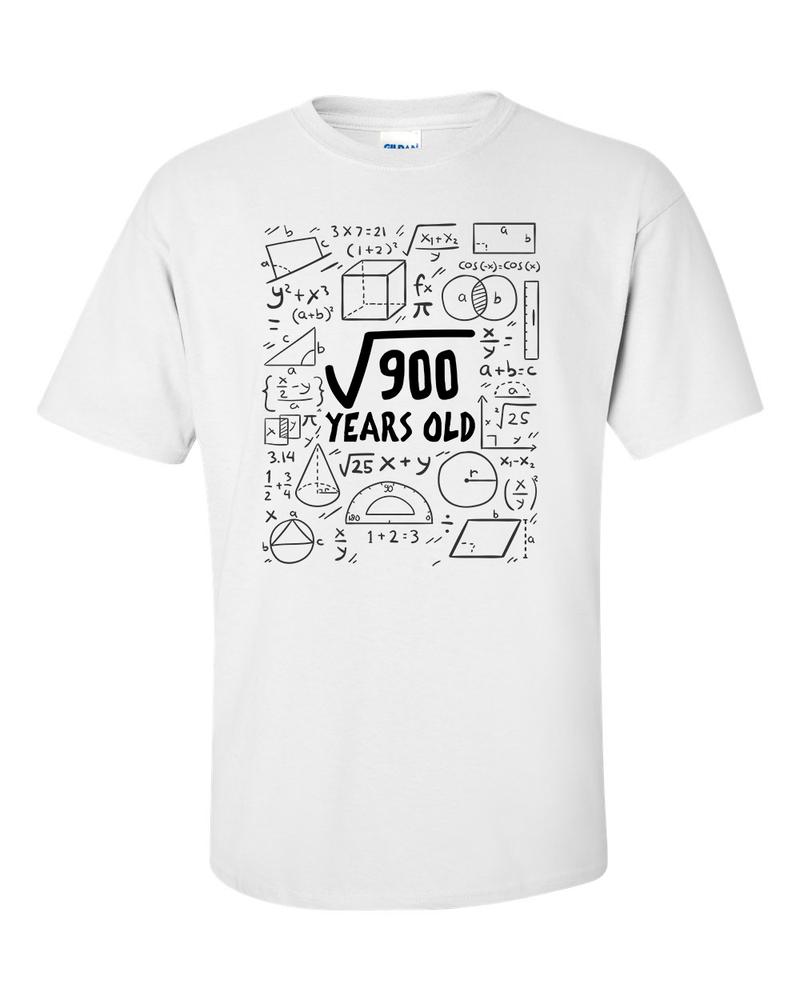 Square Root of 900 30 Year Old 30th Thirty Birthday Gifts Math TShirt 2XL