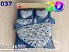 3D Cotton Satin Bedding 160x200cm WICKER HEART