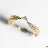 Japanese Light Luxury Gold-Plated Copper Leaf Feather Ring - New Arrival