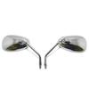 Motorcycle Left and Right 10mm Standard Chrome Plated Universal Fit for Kawasaki and Honda Motorcycles Mirrors, Set, Thread, Silver, Adjustable,
