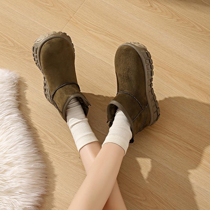 Women's Shoes High-top Shoes Velvet Warm Cotton Shoes, Winter New Thick Baseplate Shoes Casual Snow Boots Women's Shoes