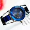 Women Fashion Opening End Quartz Analog Round Case Bracelet Bangle Wrist Watch