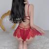 Erotic Lingerie, Sexy Halter lace Seductive Nightgown, Hot Open Uniform, no-take Pajama Set 8536