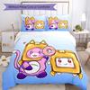 3pcs Lankybox Foxy and Rocky3 Pattern Bedding Set Duvet Cover Set Includes Duvet Cover &pillowcases, Perfect All Season Bedroom Decoration & Gift