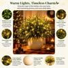 5/10Pcs with Lights Faux Christmas Norfolk Pine Stem Faux Cedar Branches  Christmas Decoration