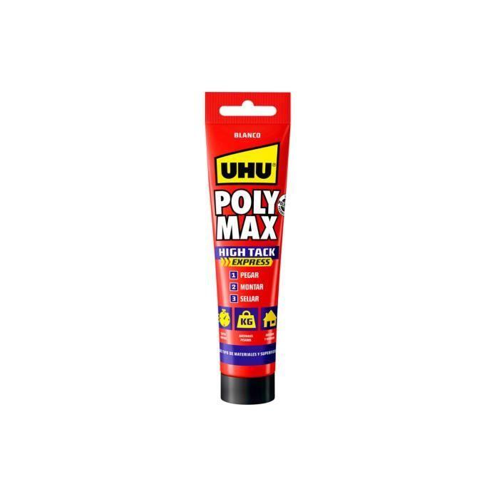 Adhésif - Uhu - Poly Max High Tack® Express - Blanc - 165g - Force d'adhésion élevée