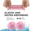 Fluffy Face Washing Headband, Women's Skin Care Face Washing Headband, Terry Cloth Headband and Wristband (Pink)