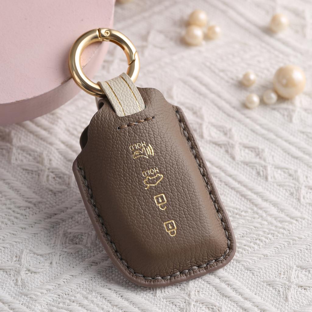 Customized Key Bag Is Suitable for Beijing Hyundai Ix35 Key Set, Langdong Sonata Kia K2 Handmade Leather Shell Buckle.