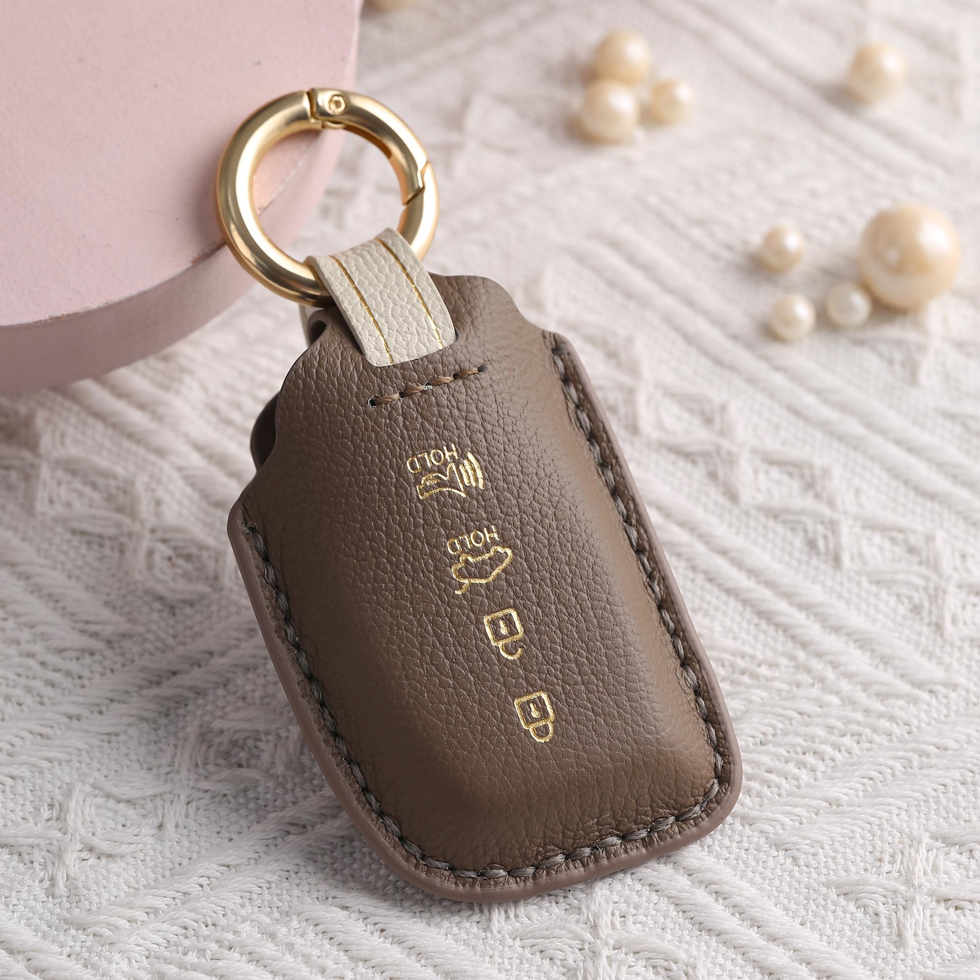 

The Key Case Is Suitable For Beijing Hyundai Ix35 Key Case, Langdong Sonata Kia K2 Handmade Leather Shell Buckle. коричневый