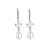 ZAKOL Micro-set Zircon Imitation Pearl Water Drop Leaves Shape Bridal Wedding Dangle Earrings Temperament Fashion Gift Jewelry