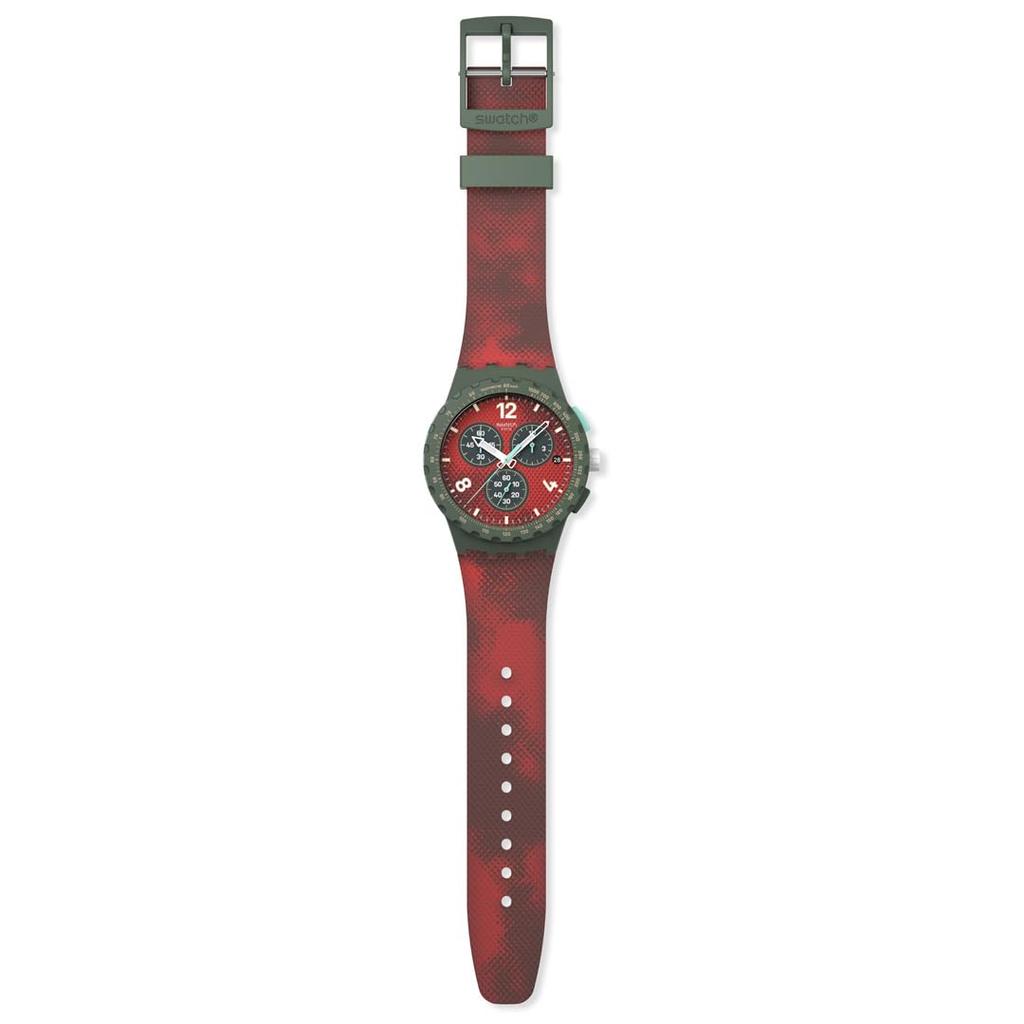 NEW CHRONO PLASTIC CRIMSON FOLIAGE SUSG410 Unisex Adult Watch Red [Swatch]