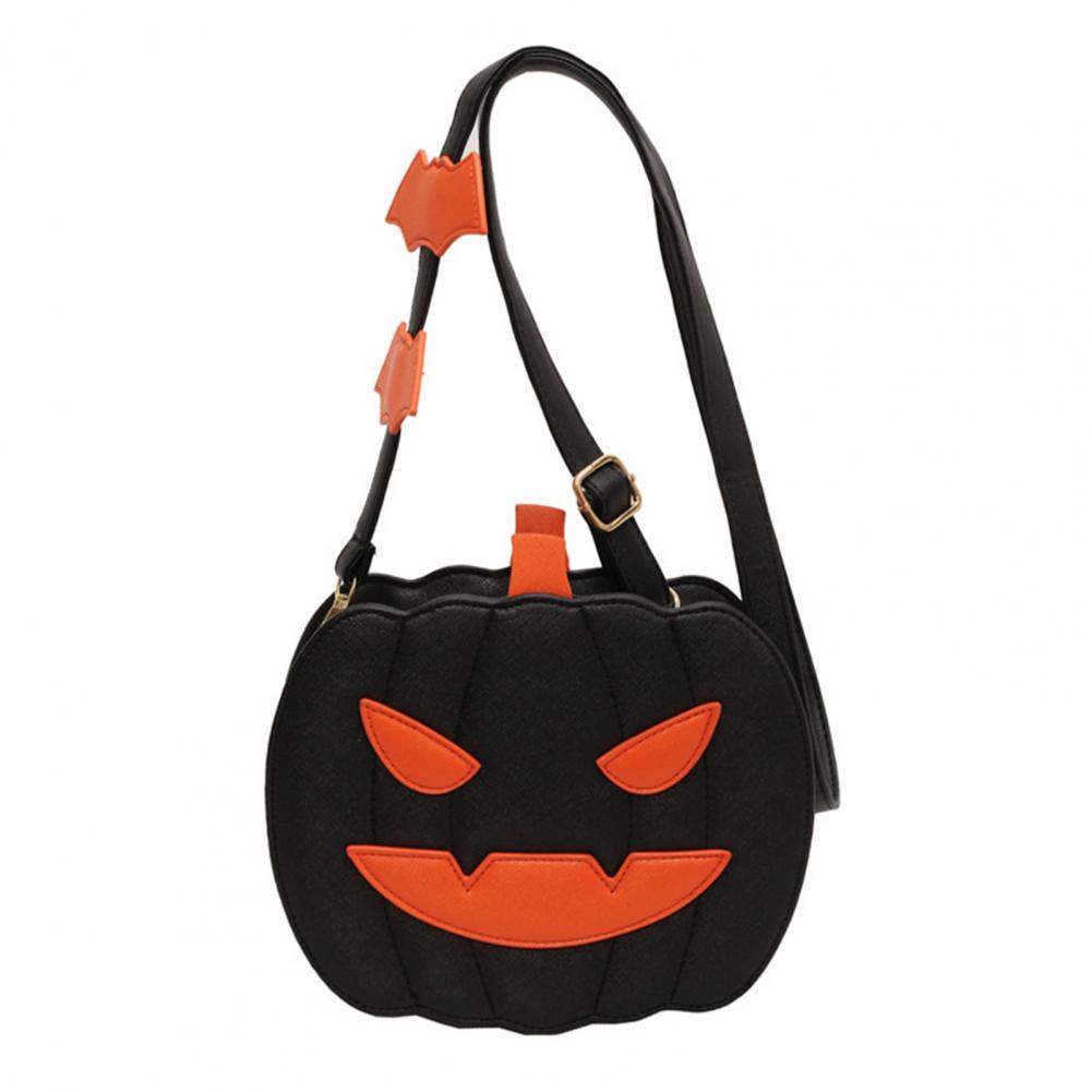 Gruselige Halloween-Kürbis-förmige Umhängetasche mit Fledermaus-Dekor Umhängetasche für Party