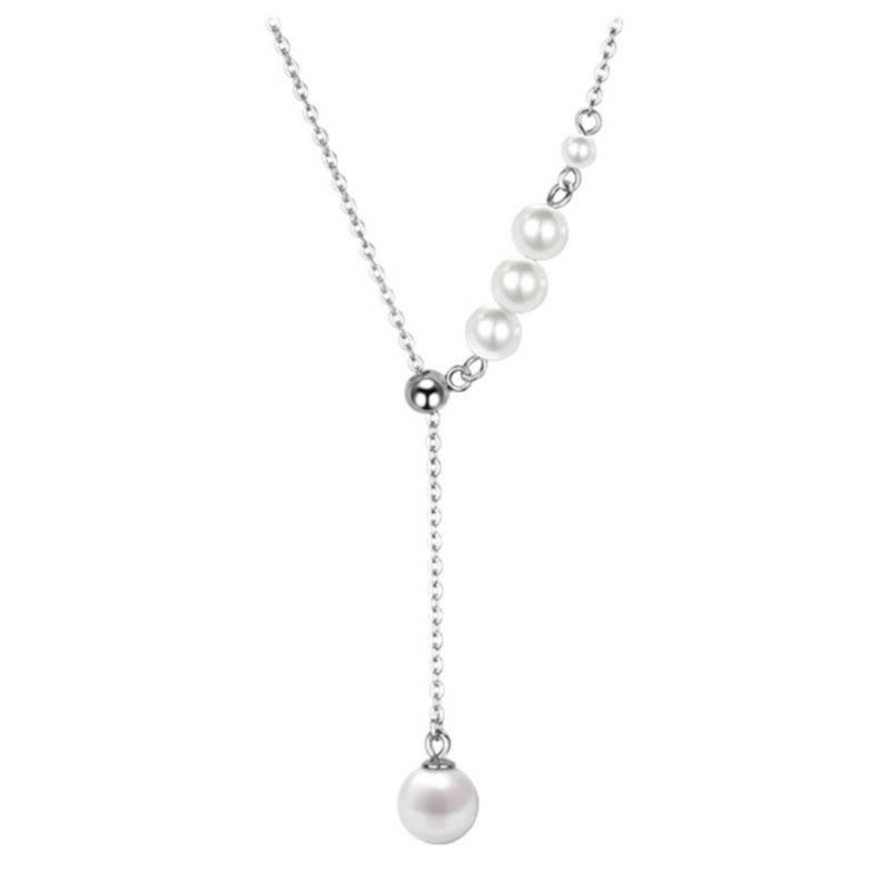 Women's S925 Sterling Silver Pearl Tassel Necklace - Elegant Luxury Clavicle Chain