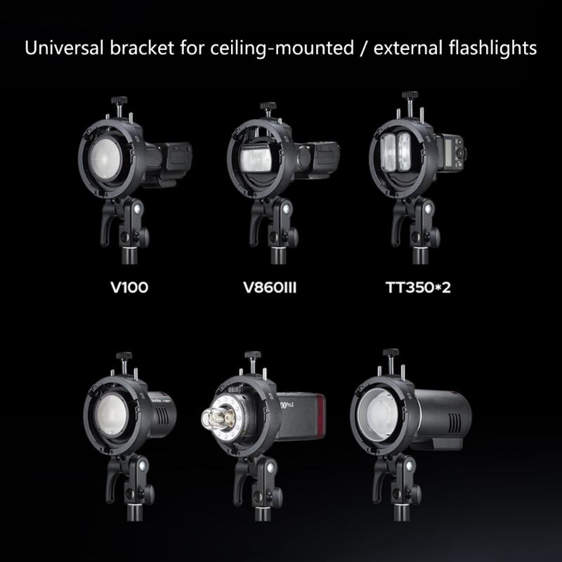S Shaped Flash Bracket For S3,V1/V860III/AD200 Hot Shoe Mount Speedlights Quick Installation Lightweght Durability Design
