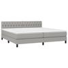 3140321 vidaXL Lit à sommier tapissier avec matelas Gris clair 200x200cm Tissu