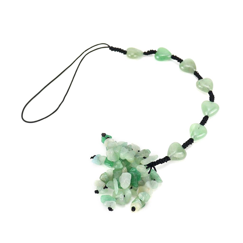 Car Crystal Pendant Natural Quartz Stone Rearview Mirror Ornaments Seven Chakra Heart-shaped Hanging Styling Accessories