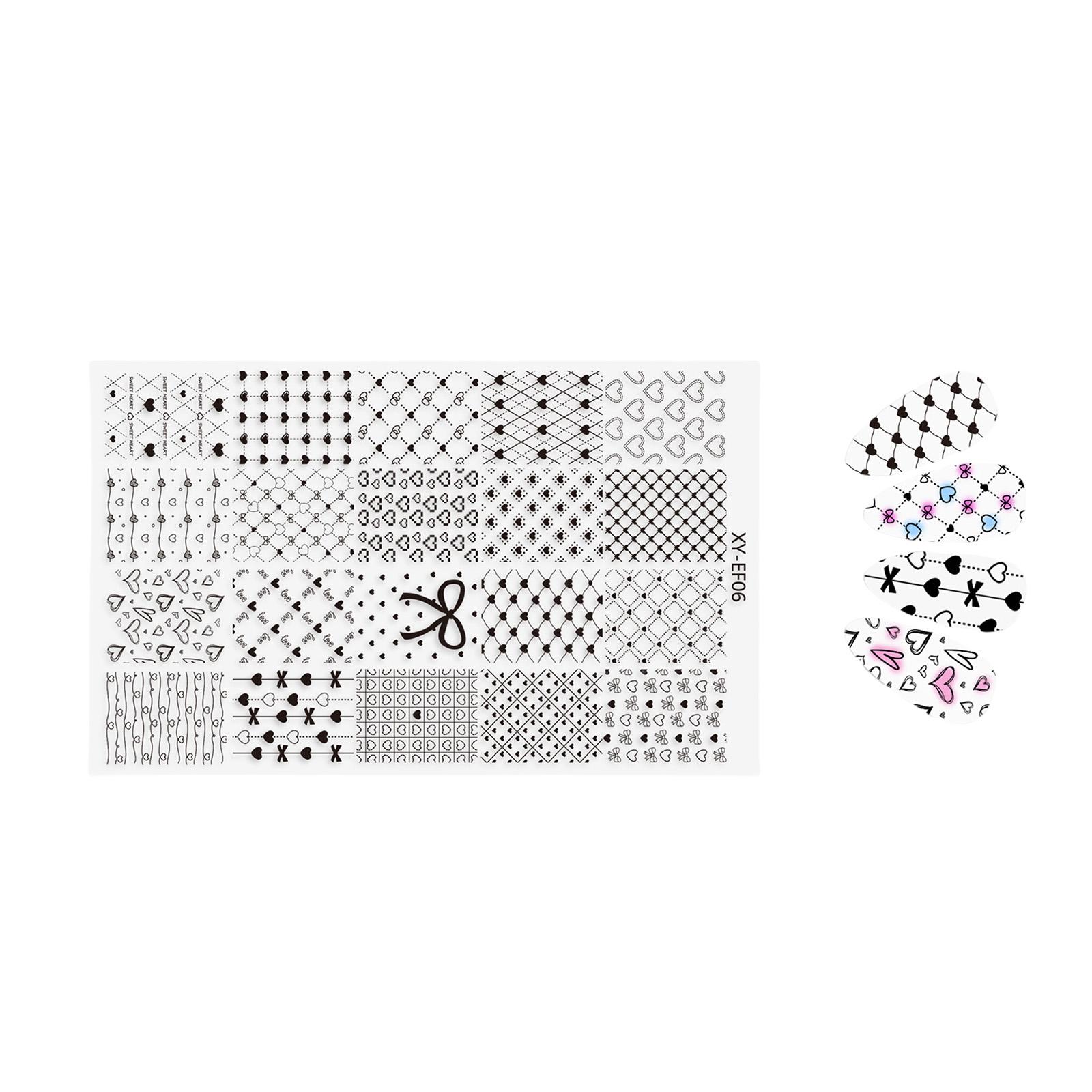

Professional Nail Stamping Plates Floral French Tip Art Templates Stainless Steel For DIY Home Manicure Reusable Tool 6