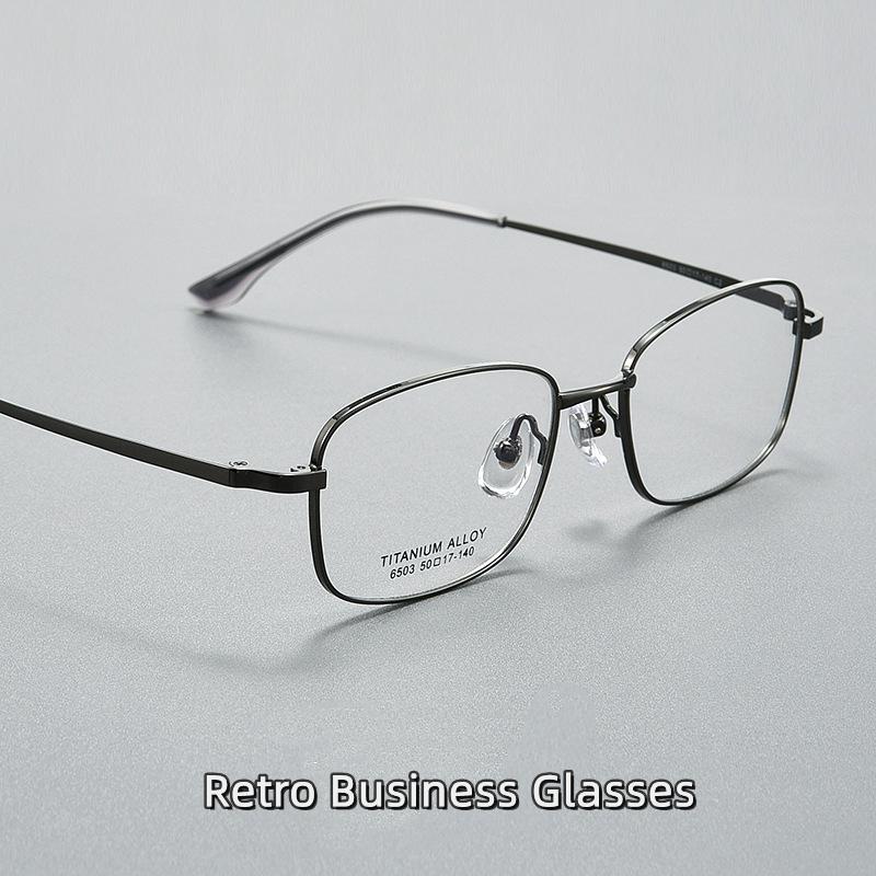 Retro Small Frame Ultralight Pure Titanium Glasses Frame Man Woman Unisex Square Business Optics Prescription Glasses